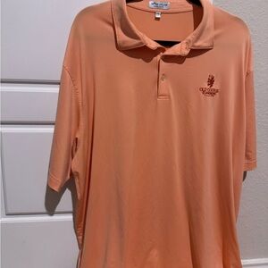 Peter Millar Orange Polo with Classic Collar and Embroidered Logo